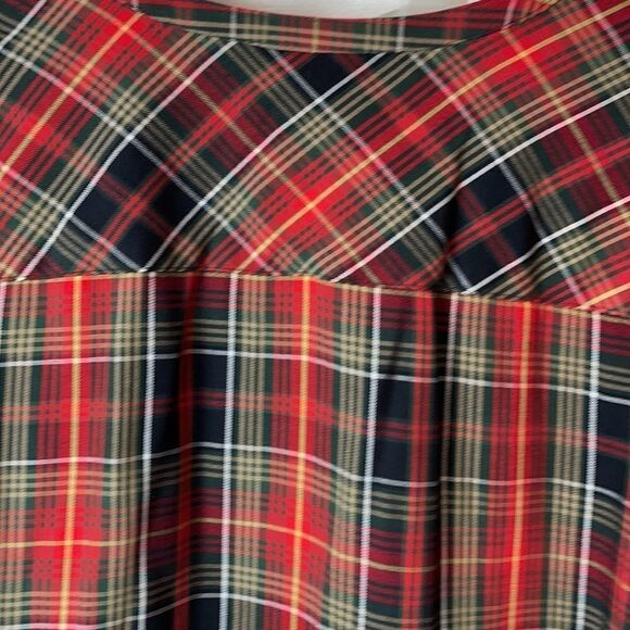 J Jill plaid button down shirt green yellow red S - Picture 7 of 10